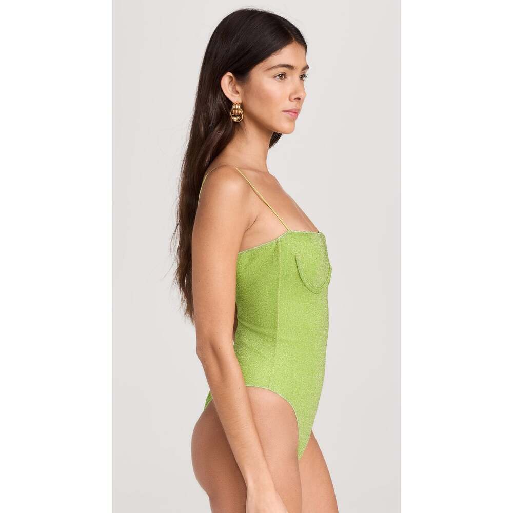 NWOT Oseree Lumire Underwired Maillot Swimsuit Lime Green Medium M - Picture 3 of 11